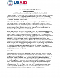 Health-Related Research and Development (R&D), FY 2023