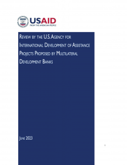Report to Congress on Assistance Projects Proposed by Multilateral Development Banks