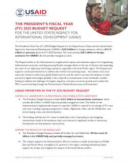 Fact Sheet: The President's Fiscal Year (FY) 2025 Budget Request