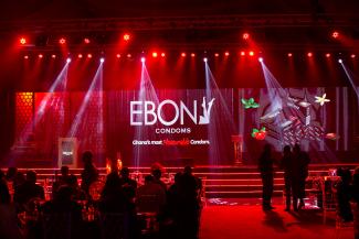 Stage of Ebony Condoms launch event