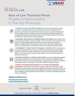 Technical Note:&nbsp; Five Key People-Centered Justice Processes