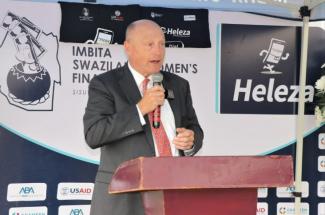 John P. Jenks of the U.S. Embassy in Eswatini delivering remarks.