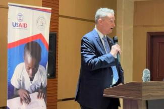 U.S. Ambassador Michael McCarthy Making Remarks at the USAID Read Liberia Close Out Event