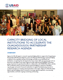 Capacity Bridging of Local Institutions to Accelerate The Ouagadougou Partnership Research Agenda