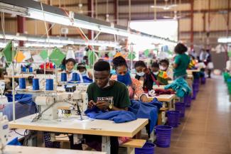 Ethical Apparel Africa in Ghana repurposed its factories with USAID funding to produce medical scrubs and surgical masks at the height of the pandemic. Photo Credit: Ethical Apparel Africa (EAA)