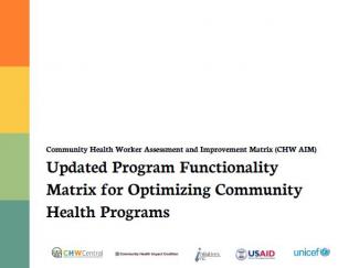 Community Health Worker Assessment and Improvement Matrix