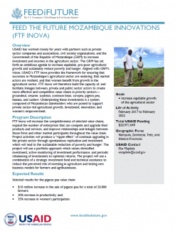 Cover page of FEED THE FUTURE MOZAMBIQUE INNOVATIONS (FTF INOVA) file icon(PDF - 210K)