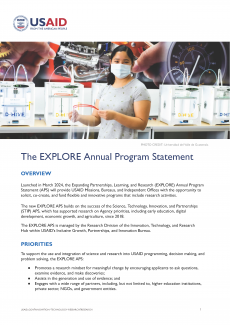The Expanding Partnerships, Learning, and Research (EXPLORE) Annual Program Statement (APS)