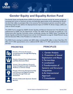 The Gender Equity and Equality Action (GEEA) Fund Fact Sheet