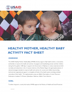 The USAID Healthy Mother, Healthy Baby Activity