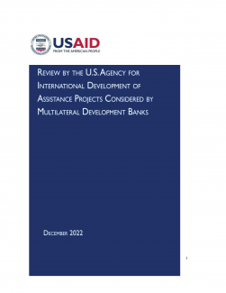 Multilateral Development Banks Report to Congress