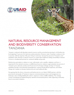 Natural Resource Management and Biodiversity Conservation | Tanzania | Fact  Sheet . Agency for International Development