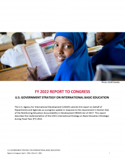 FY 2022 Report to Congress on the U.S. Government Strategy on International Basic Education