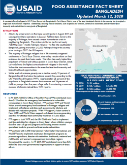 Food Assistance Fact Sheet - Bangladesh