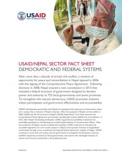 USAID/Nepal Fact Sheet- Democratic and Federal Systems