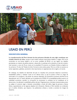 Portada de la hoja informativa sobre el trabajo de USAID en Perú