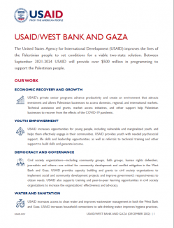 USAID/West Bank and Gaza Profile (December 2022)
