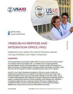 Fact Sheet Venezuelan Response and Integration Office (VRIO)