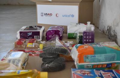USAID-funded hygiene supplies are being prepared at the Azerbaijan Red Crescent Society warehouse for distribution to vulnerable families affected by COVID-19 pandemic.