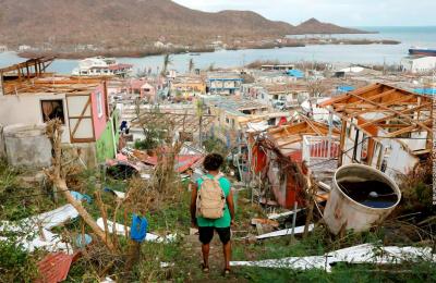 A person overlooks Providencia Island after Hurriance Iota tore through