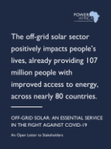 Open Letter - Off-Grid Solar: An Essential Service in the Fight against COVID-19