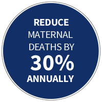 Reduce maternal deaths by 30% annually
