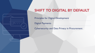Graphic depicting components of the Shift to Digital by Default Implementing Track