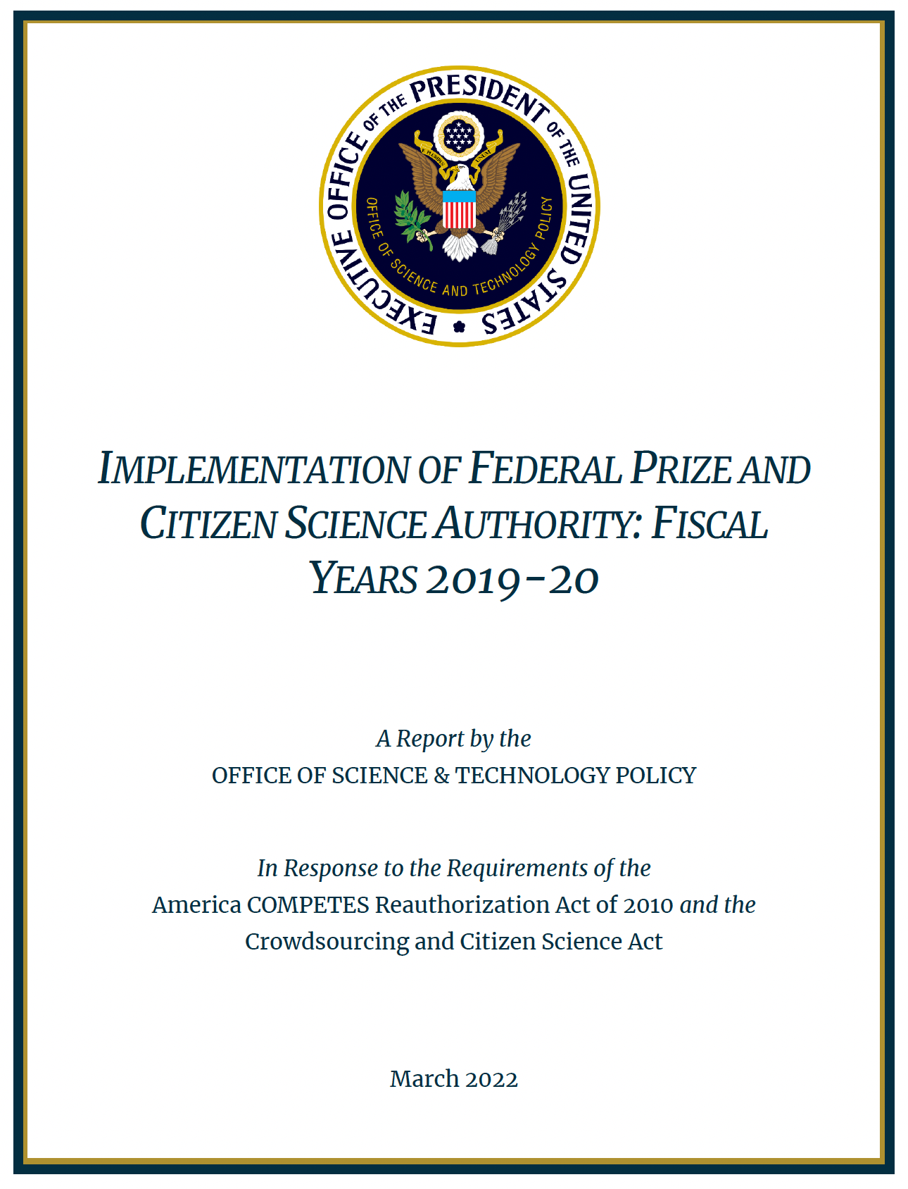 Report on the Implementation of Federal Prize and Citizen Science Authority | Photo courtesy of White House OSTP