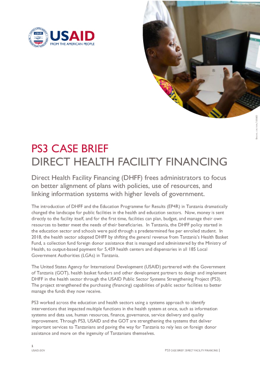 PS3 Case Brief - Direct Health Facility Financing cover image