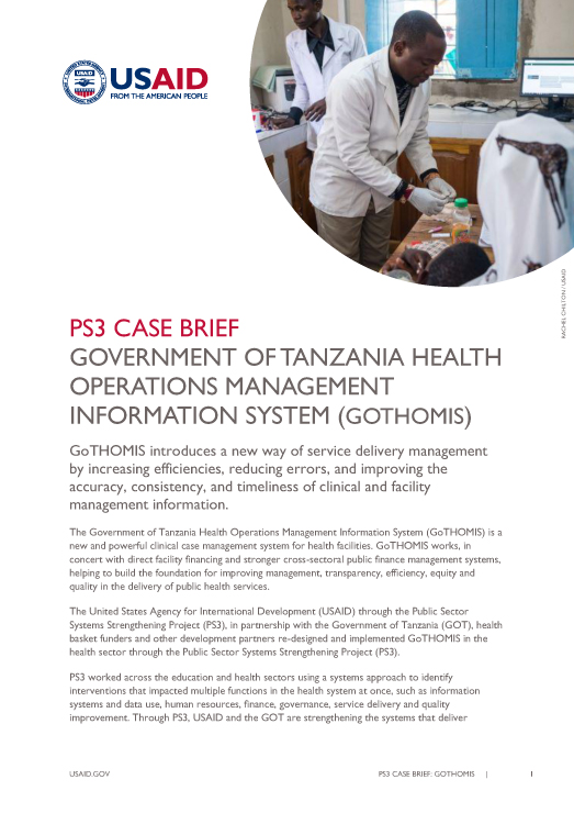 PS3 Case Brief - Government Of Tanzania Health Operations Management Information System (GoTHOMIS) cover image